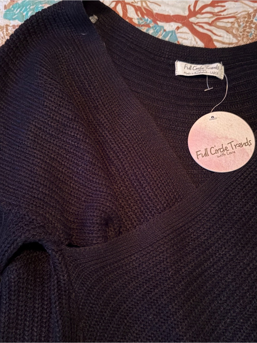 Full Circle Trends V-Neck Knit Sweater